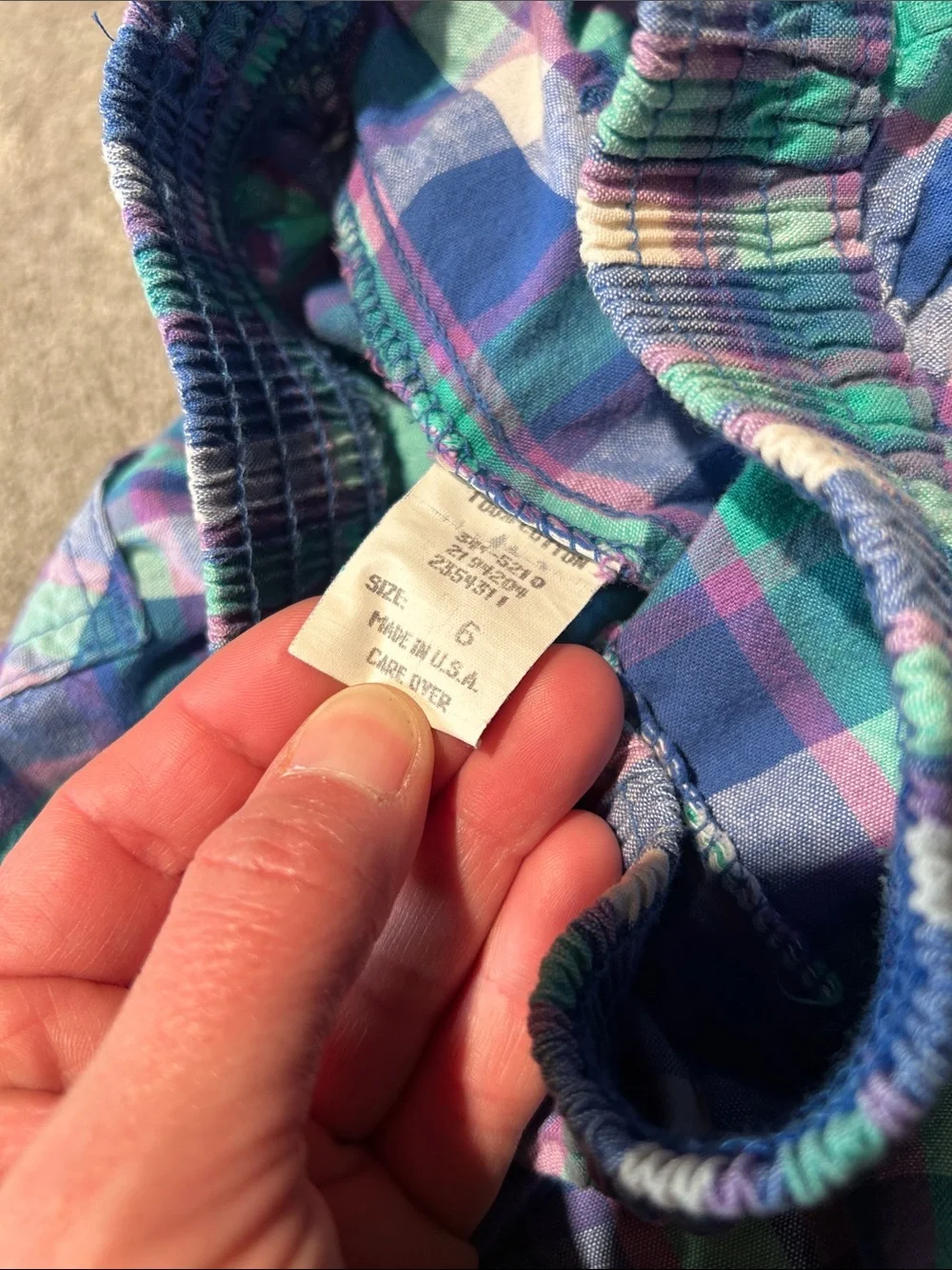 Vintage OshKosh B'gosh Plaid Cotton Shorts - Blue, Green & Purple *made in USA*